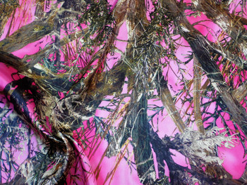 Discount Fabric True Timber Camo MC2 Pink Charmeuse Silky Bridal Satin CS22