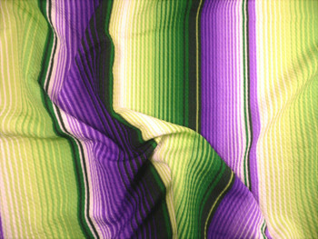 Bullet Printed Liverpool Textured Fabric Stretch Serape Stripe Purple Green U28 Bullet Printed Liverpool Textured Fabric Stretch Serape Stripe Purple Green U28