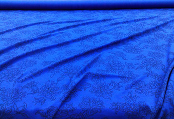 Printed Liverpool Textured Fabric 4 way Stretch Blue Black Floral O212 Printed Liverpool Textured Fabric 4 way Stretch Blue Black Floral O212
