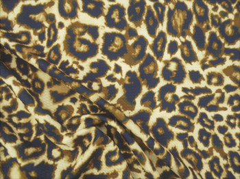Bullet Printed Liverpool Textured Fabric Stretch Cheetah Black Gold Brown T32 Bullet Printed Liverpool Textured Fabric Stretch Cheetah Black Gold Brown T32