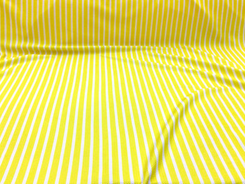Bullet Printed Liverpool Textured Fabric 4 way Stretch Yellow White Stripe W40 Bullet Printed Liverpool Textured Fabric 4 way Stretch Yellow White Stripe W40