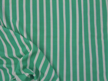 Bullet Printed Liverpool Textured Fabric Stretch Mint Green White Stripe X36