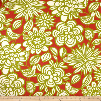 Discount Fabric Richloom Upholstery Drapery Linen Mcvie Mango Floral Birds MM11 Discount Fabric Richloom Upholstery Drapery Linen Mcvie Mango Floral Birds MM11