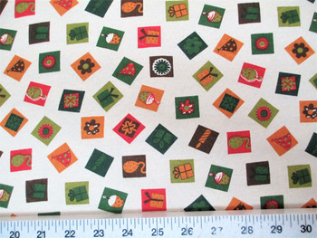 Discount Fabric Quilting Cotton Christmas Celebration Boxes Presents T23
