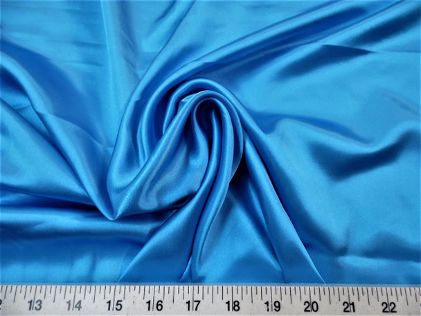 Discount Fabric Charmeuse Silky Bridal Satin Apparel Ocean Blue CS14