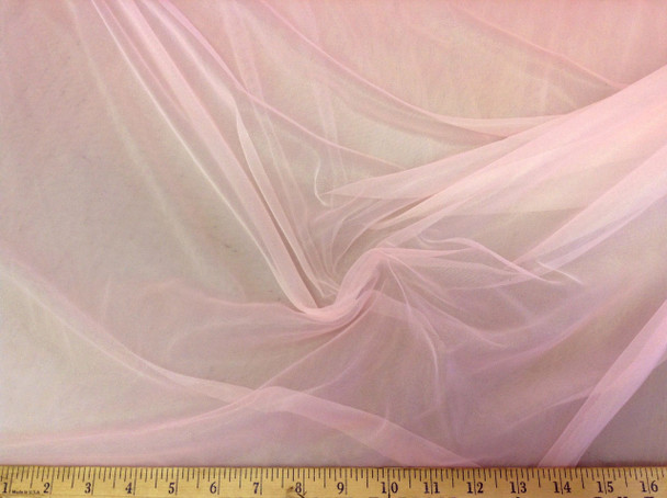 Discount Fabric Stretch Voile Light Pink 108 inch Sheer