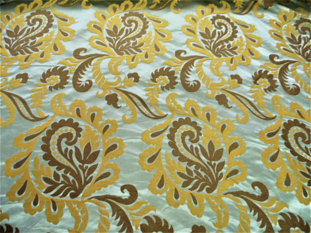 Fabric Robert Allen Beacon Hill Portovenere Ocean Brown Silk Damask Floral *J16