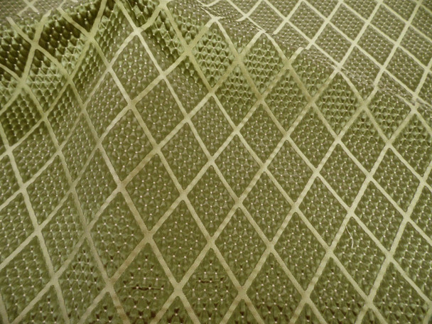 Fabric Robert Allen Beacon Hill Romandie Leaf Green Silk Matelasse Diamond JJ36