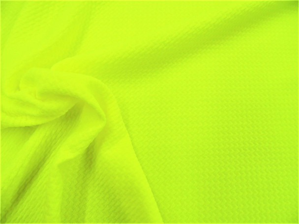 Bullet Textured Liverpool Fabric 4 way Stretch Neon Yellow T21