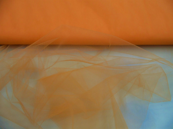 Nylon Tulle Sheer Fabric Orange 54 inch wide DD317