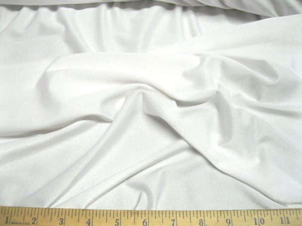 Discount Fabric Polyester Lycra Spandex  4 way stretch White Matt Finish LY710