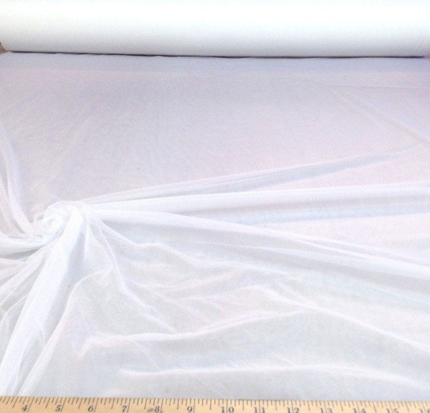 Discount Fabric Stretch Voile White 108 inch Sheer