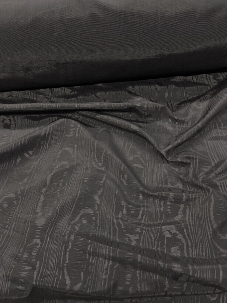 Discount Fabric Moire` Bengaline Faille Black QQ39