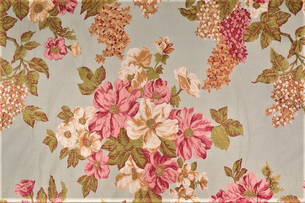 Fabric Robert Allen Beacon Hill Rosetto Sherbert Embroidered Floral Drapery II11