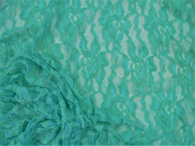 Embroidered Stretch Lace Apparel Fabric Sheer Floral Steel Blue