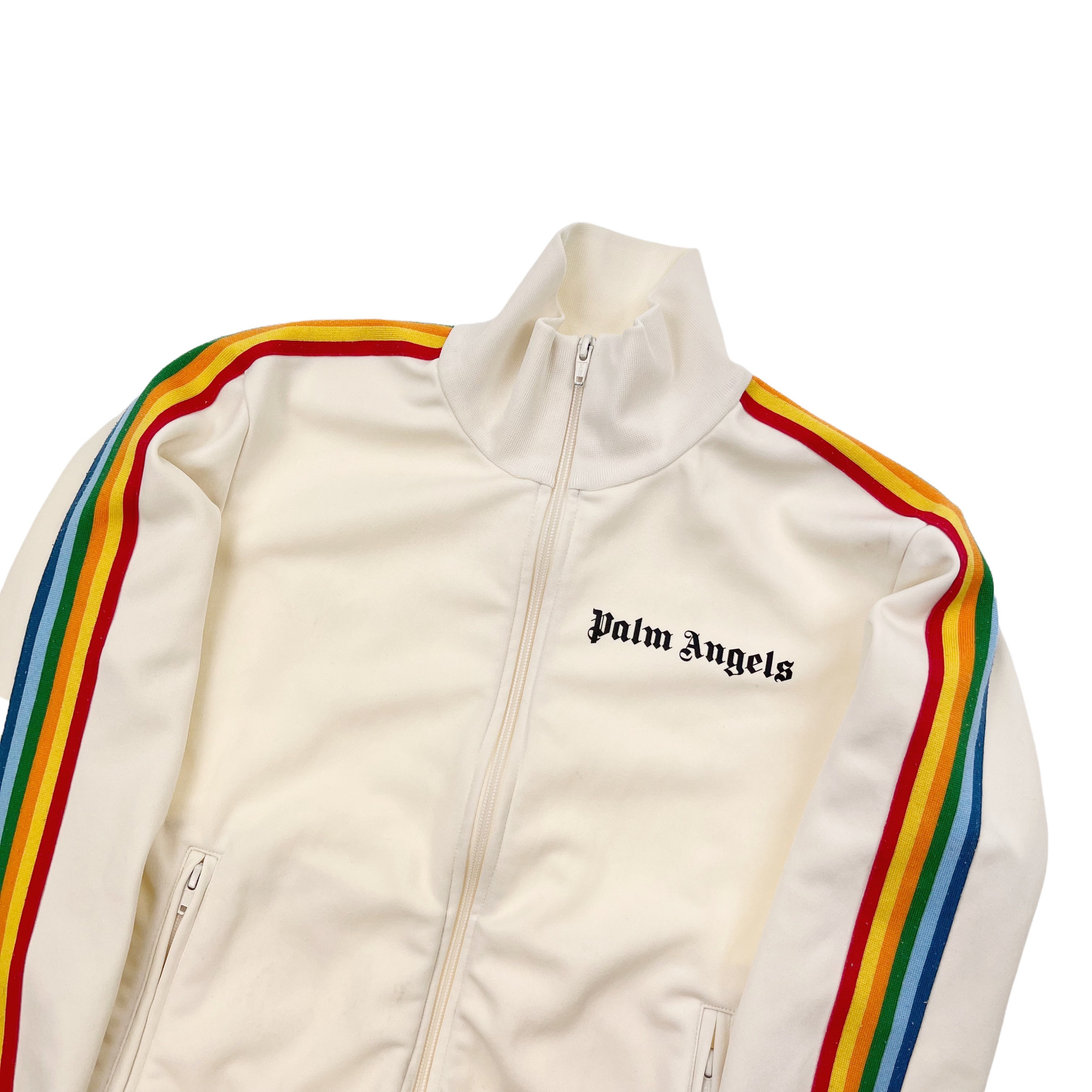 Palm Angels Cream Rainbow Track Jacket - Oliver's Archive