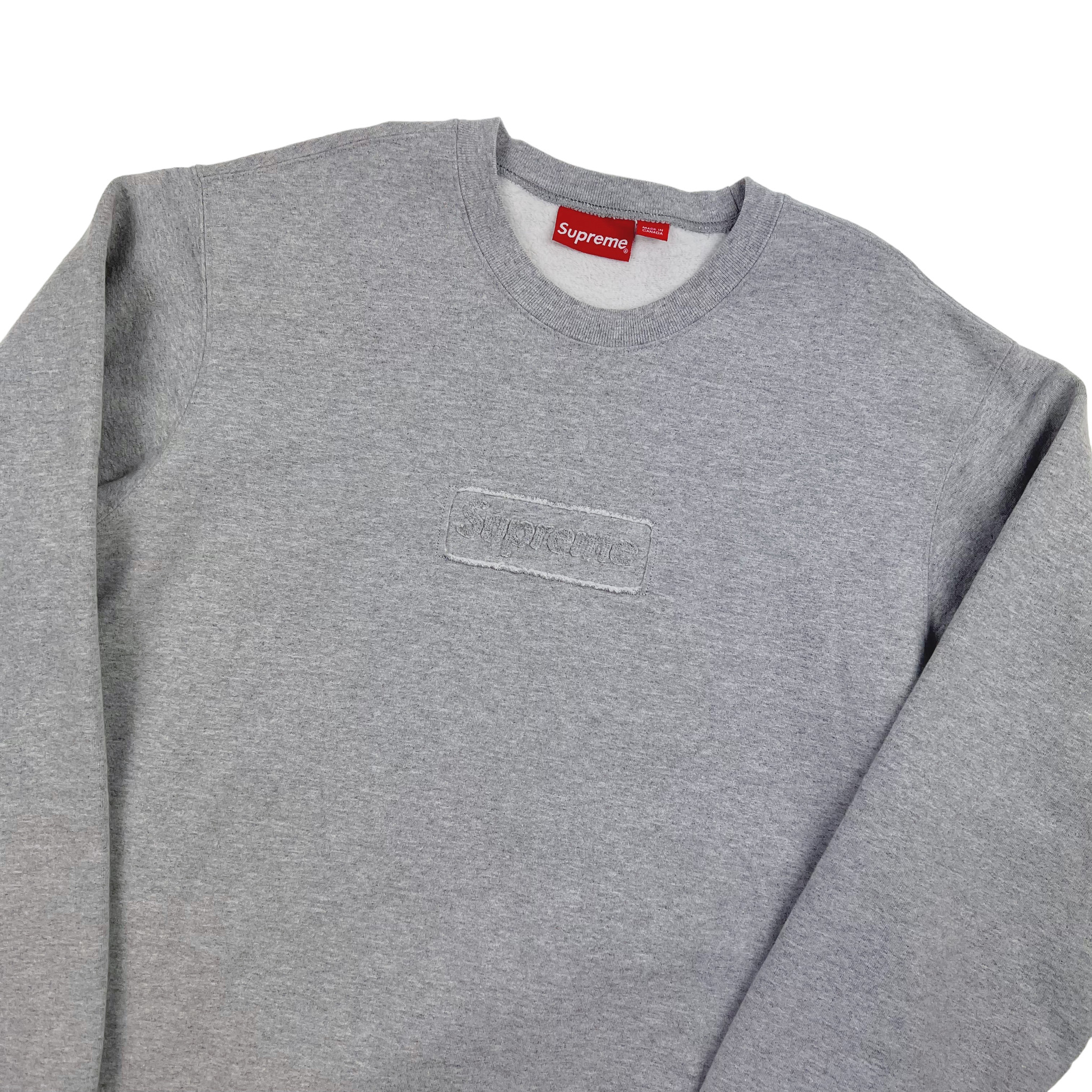 Supreme Grey Cutout Box Logo Sweatshirt Oliver's Archive