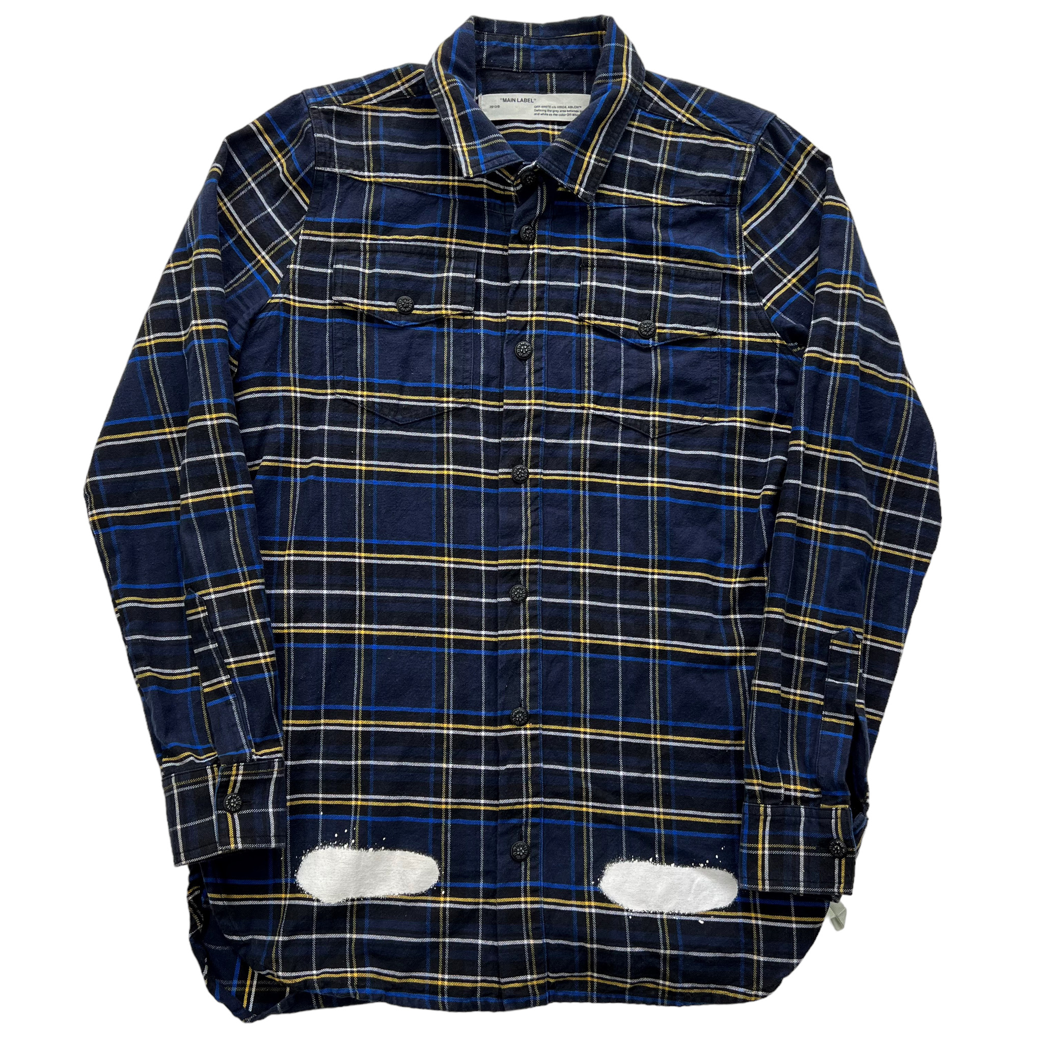 Off-White Spray Blue Plaid Shirt - Oliver's Archive