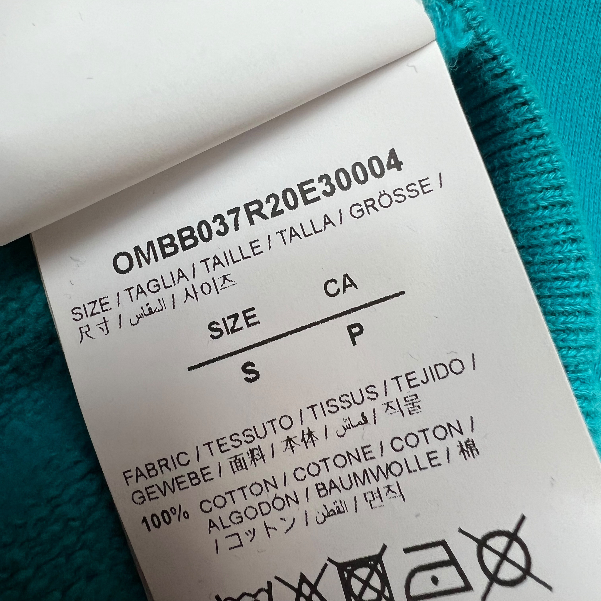 Off-White Spring Summer 20 Teal Hoodie - Oliver's Archive