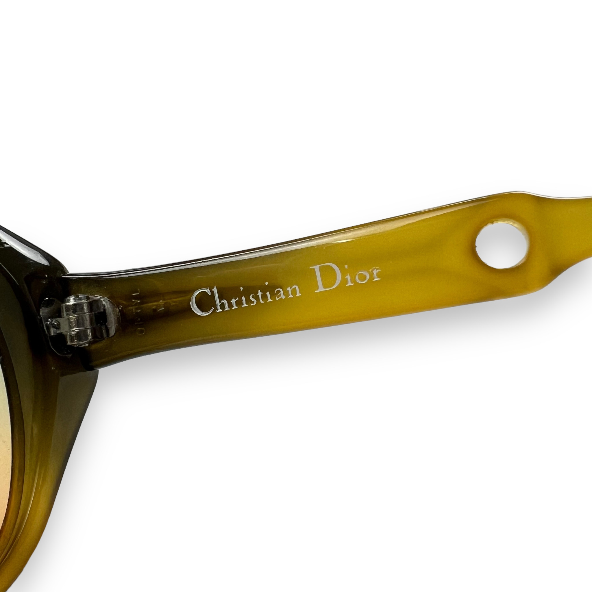 Christian Dior Orange / Dark Green Sunglasses w/ Blue to Orange