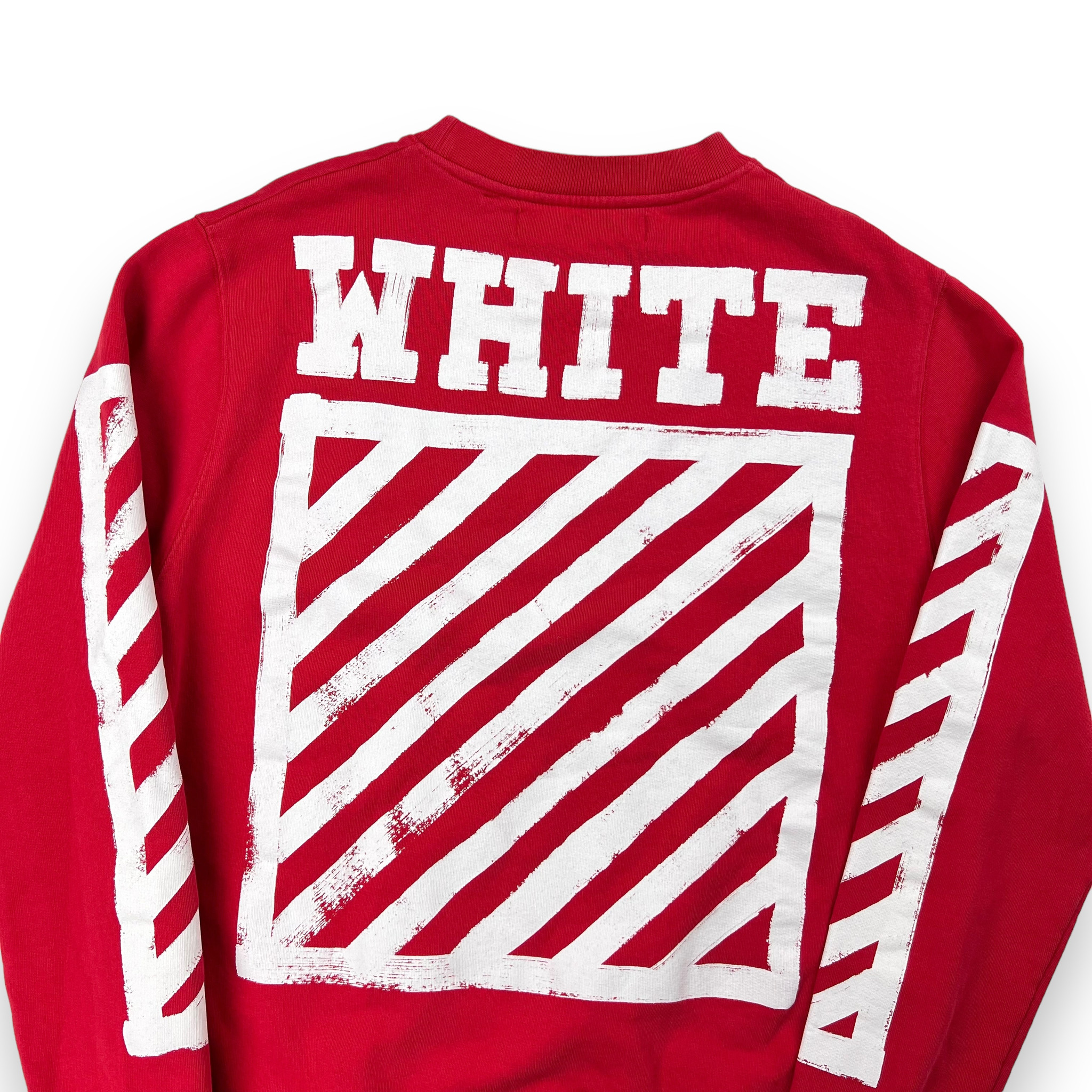 Off-White Brushed Diagonal Red Sweatshirt Oliver's Archive