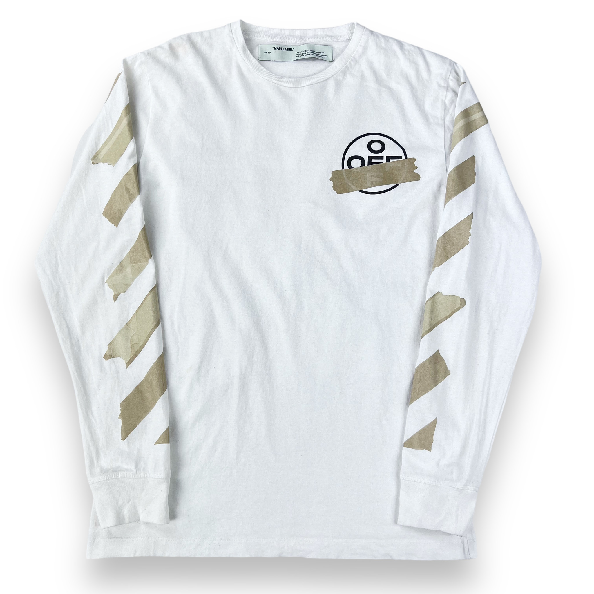 トップス 20SS OFF WHITE TAPE ARROWS LONG SLEEVES Off-White Tape Arrows White Long Sleeve T Shirt - Oliver's Archive