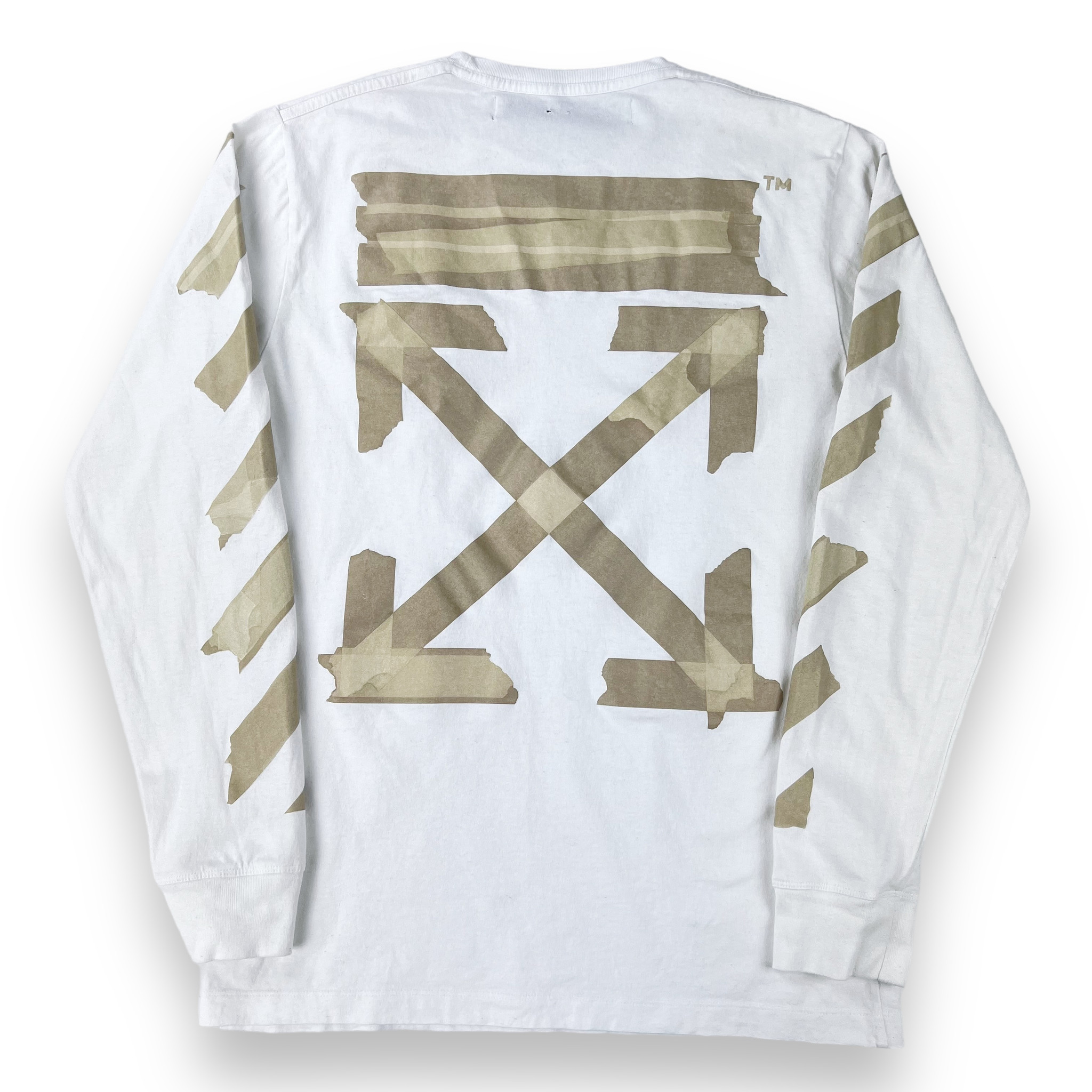 Off-White Tape Arrows White Long Sleeve T Shirt - Oliver's Archive