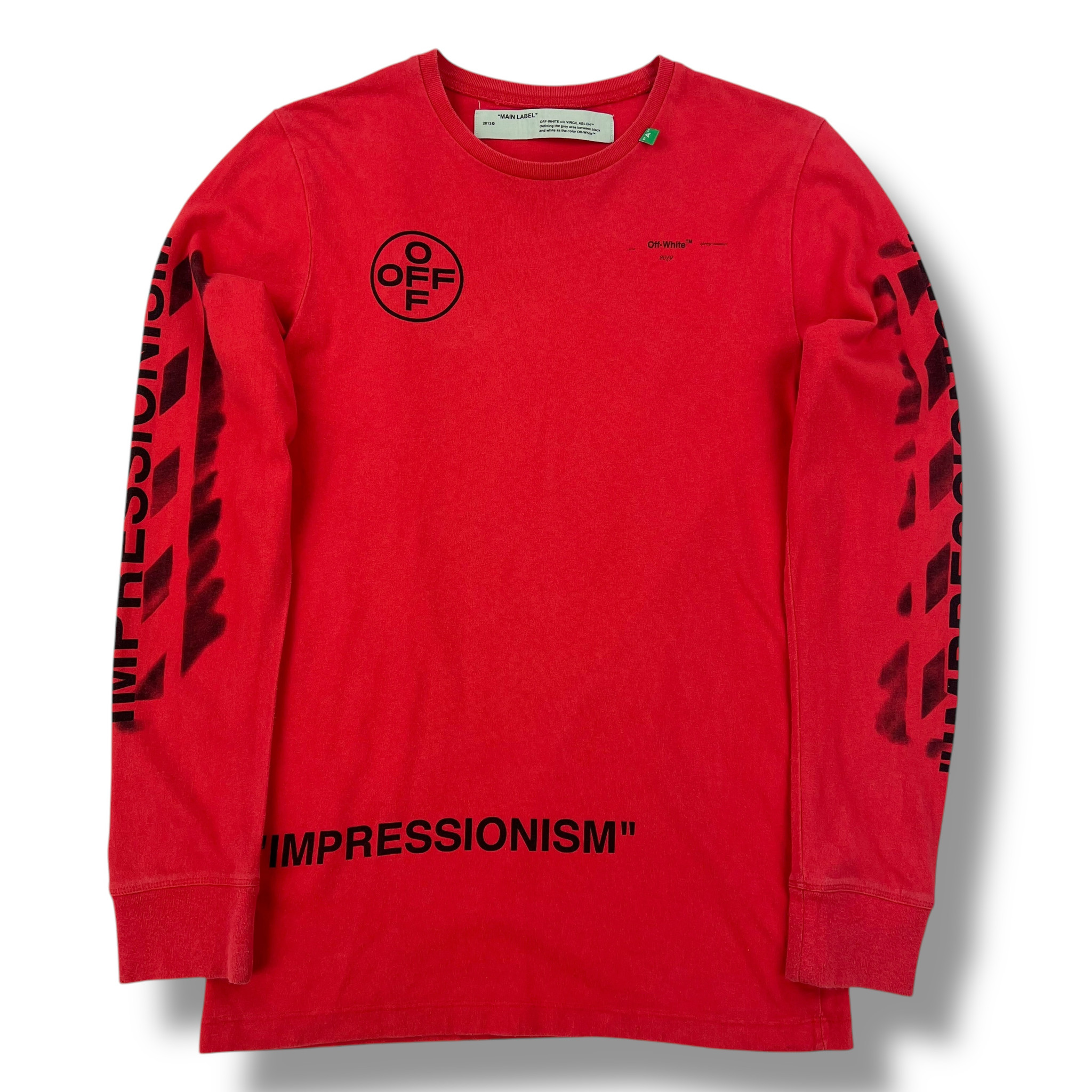 Off-White Impressionism Arrows Red Long Sleeve T Shirt - Oliver's
