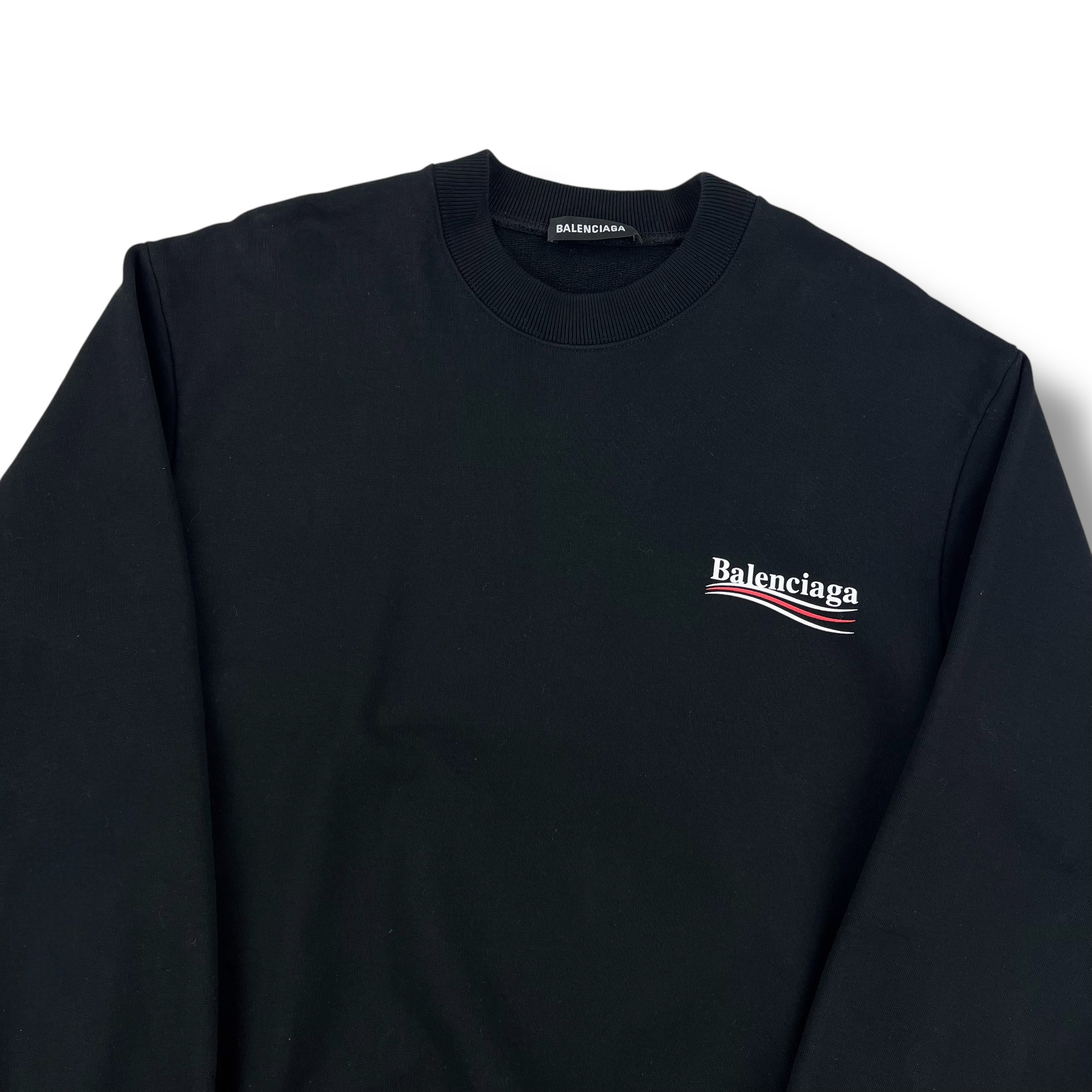 Balenciaga Campaign Logo Black Sweatshirt - Oliver's Archive