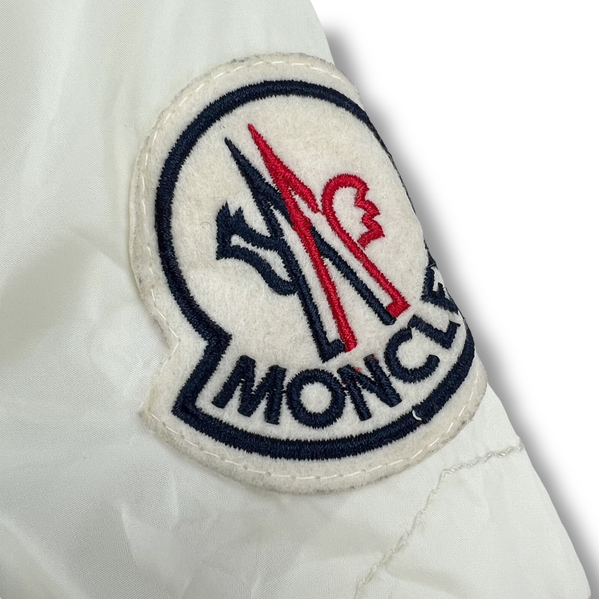 Moncler Womens White Biker Jacket - Oliver's Archive