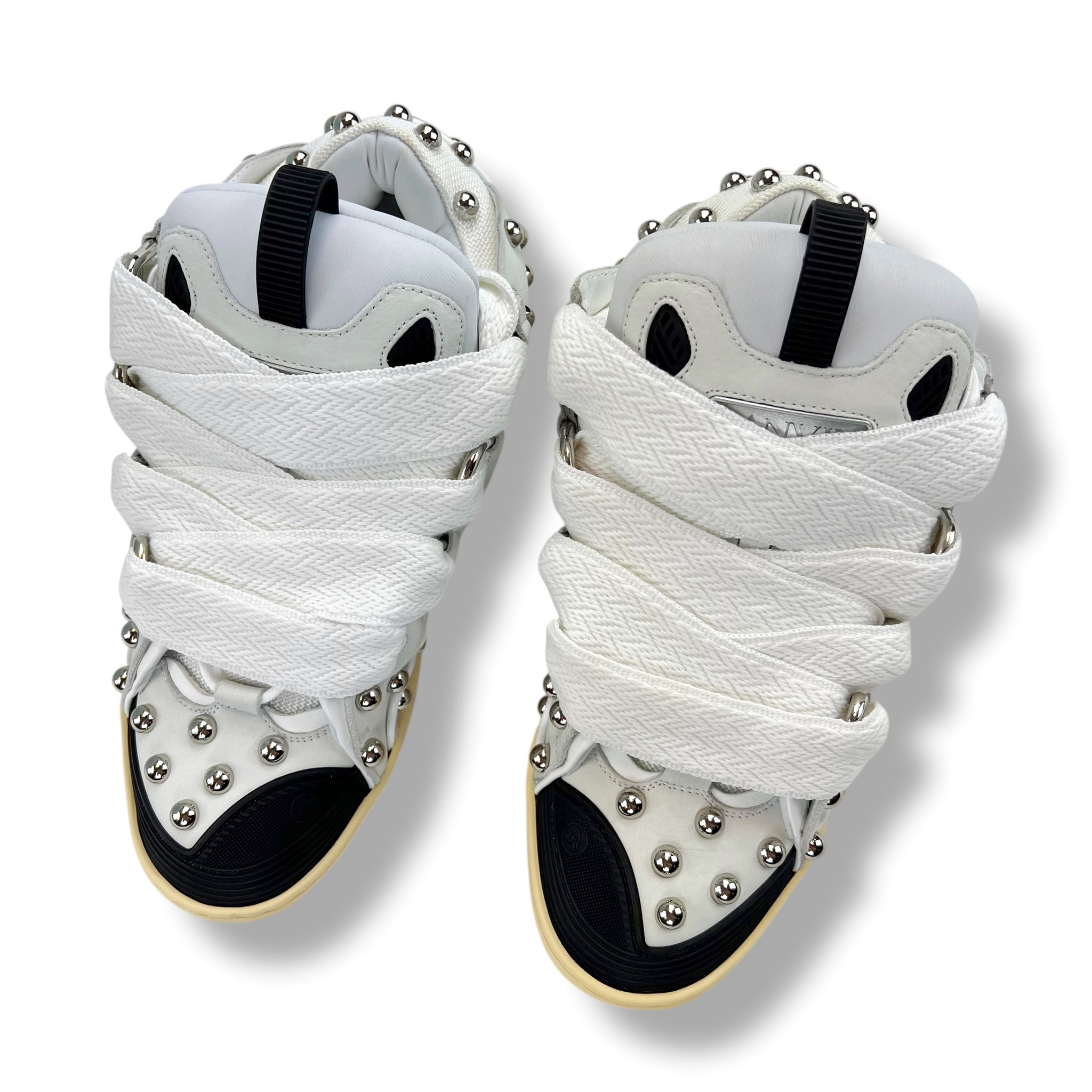 Lanvin Studded Leather Curb Trainers - Oliver's Archive