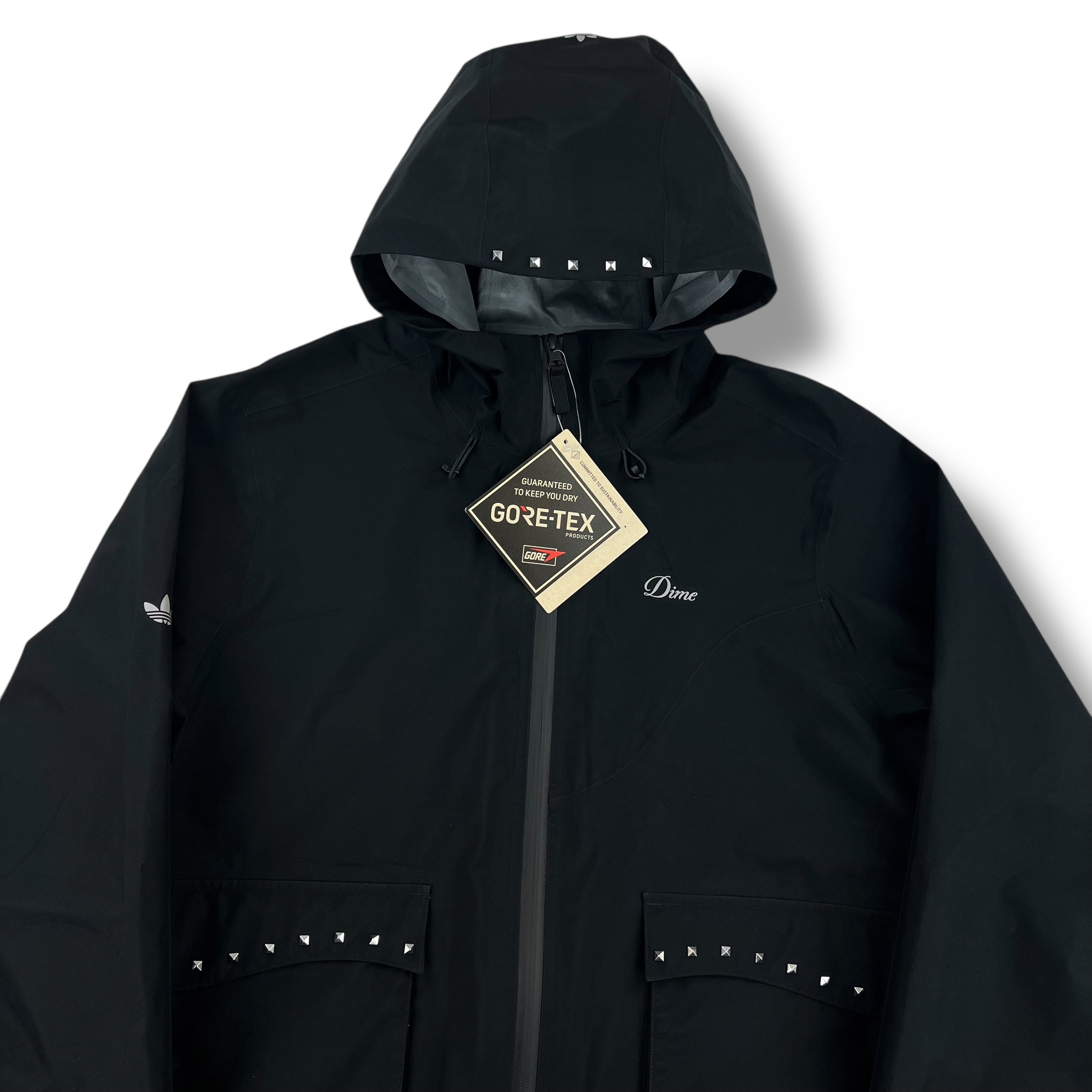 Adidas x Dime Studded Gore-Tex Black Jacket - Oliver's Archive
