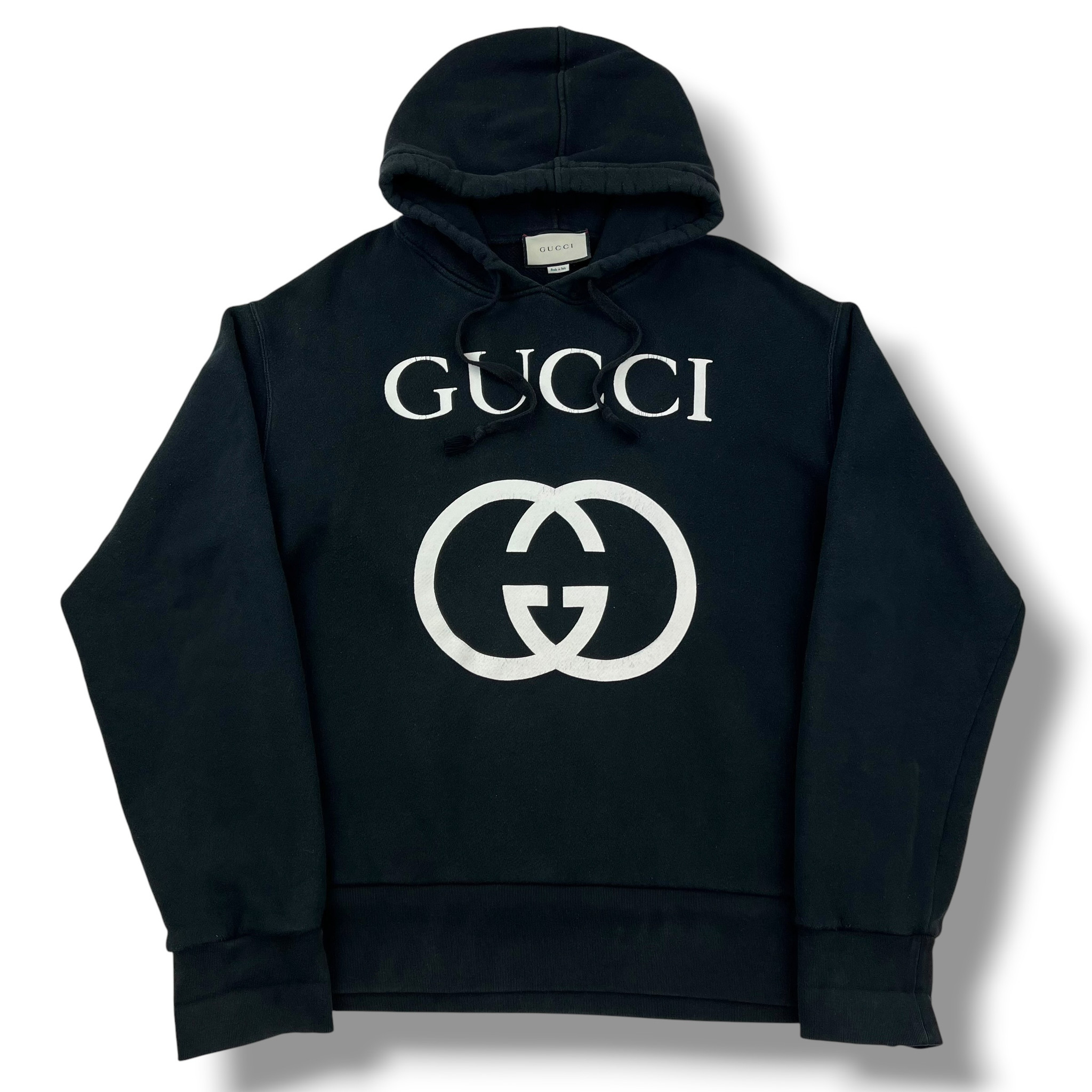 GUCCI プルオーバーパーカー Gucci Interlocking GG Black Hoodie - Oliver's Archive