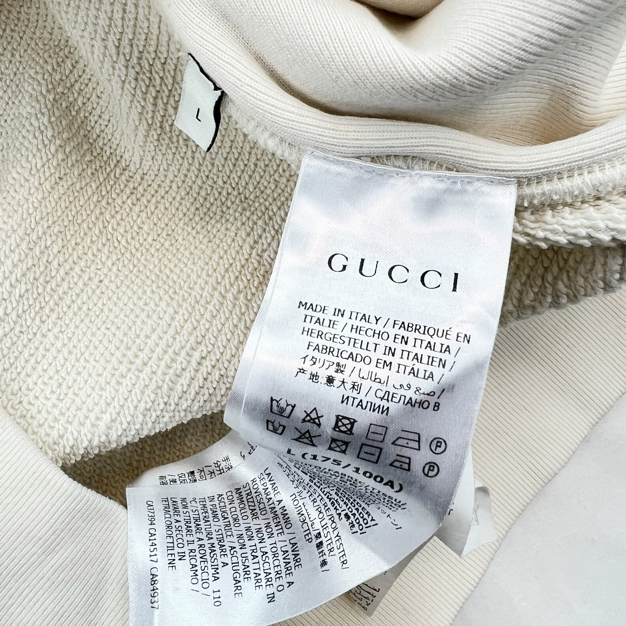 Gucci Tennis Applique Cream Hoodie - Oliver's Archive