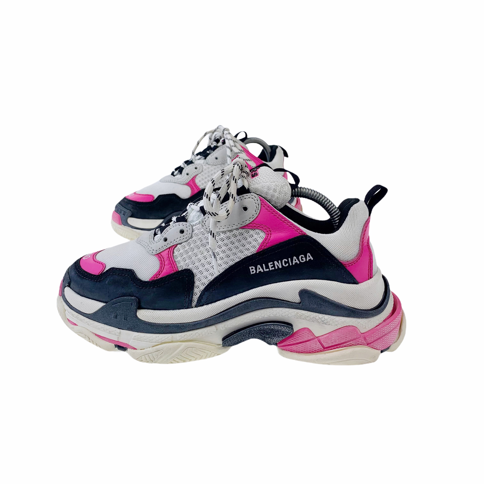 balenciaga trainers pink and black