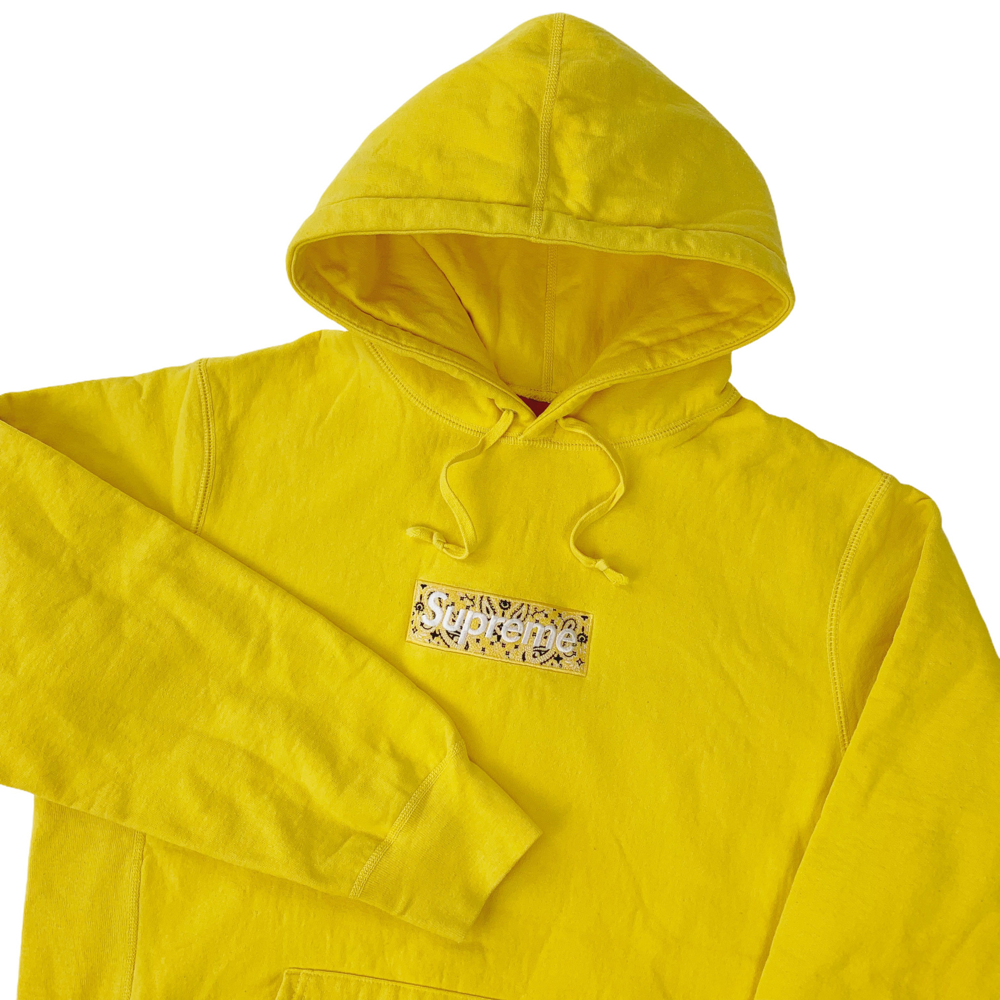 Supreme Bandana Box Logo Hooded Sweatshirt Yellow