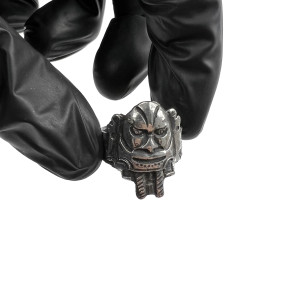 Sterling Silver Aztec Tribal Mask Ring