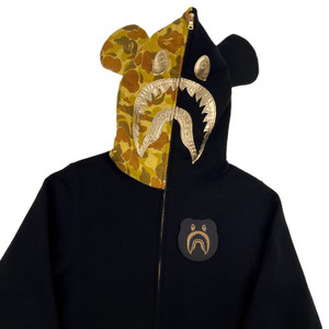 Bape x Bearbrick Gold Shark Hoodie