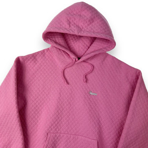 Supreme Pink Micro Quilted Hoodie 