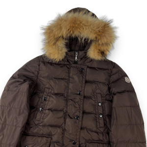 Moncler Merin Women's Brown Fur Hood Parka Jacket 