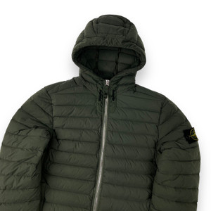 Stone Island Loom Woven Down Chambers Green Jacket