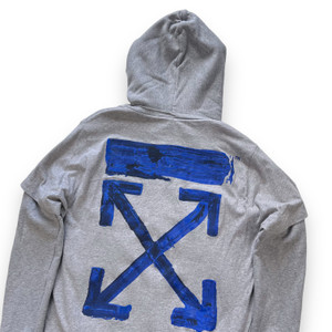 Off-White Acrylic Arrows Layered Grey Hoodie