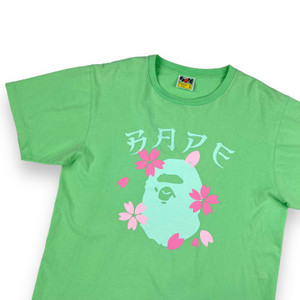 Bape Sakura Ape Head Green T Shirt 