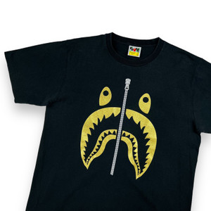 Bape Gold Shark Black T Shirt 