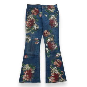 Gucci Floral Hand Painted Women's Flared Jeans