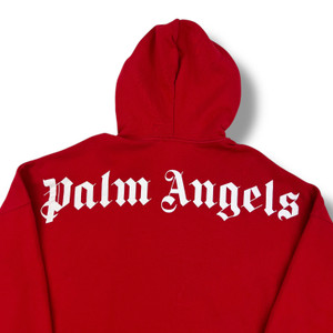 Palm Angels Red Spellout Hoodie