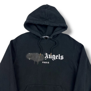 Palm Angels Spray Logo Black Pullover Hoodie