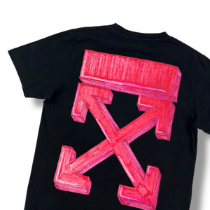 Off-White Pink Marker Arrows Black T-Shirt 