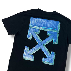 Off-White Blue Marker Arrows Black T-Shirt 