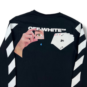 Off-White Hand Card Black Long Sleeve T Shirt 